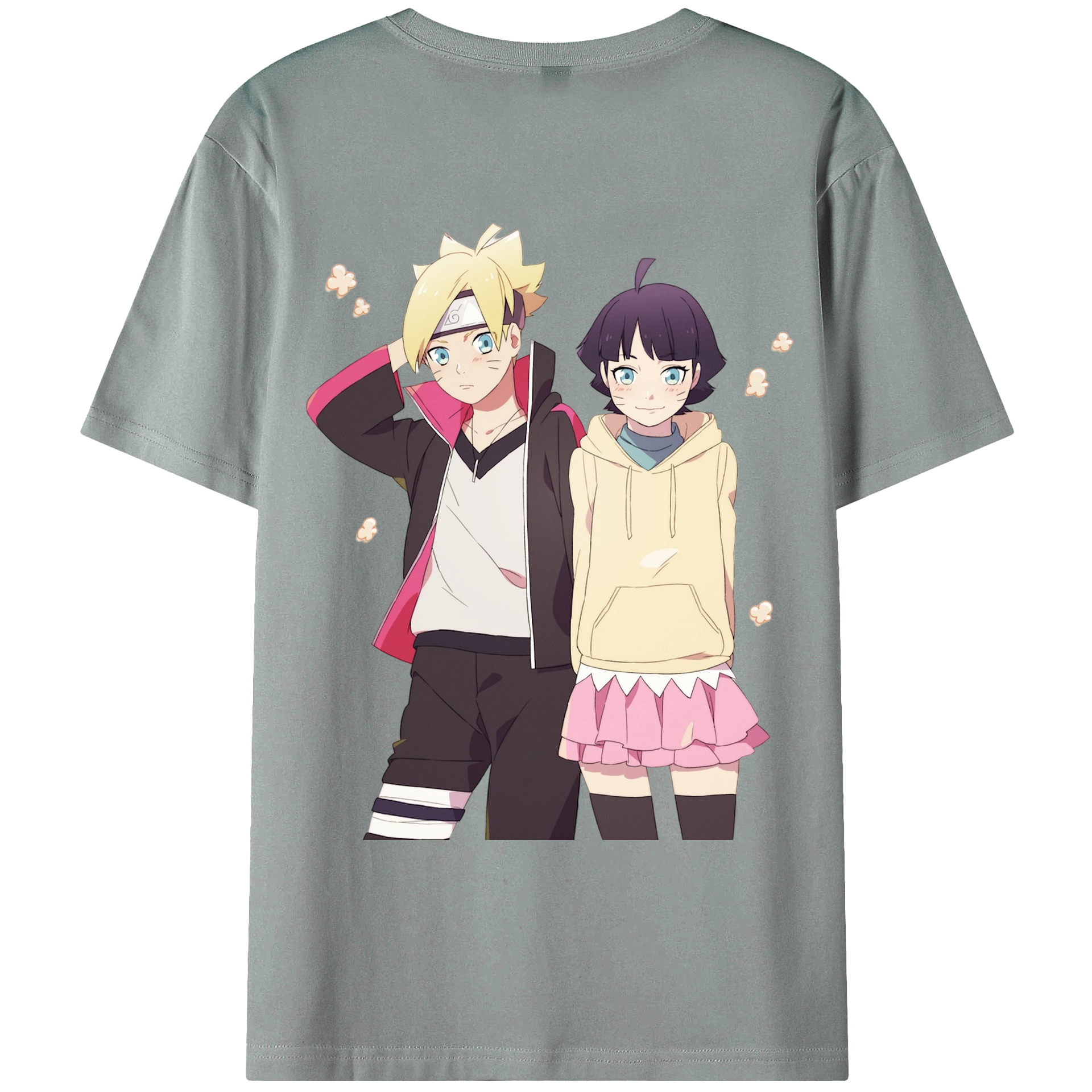 （画像用） NARUTO -ナルト- うずまき ボルト Uzumaki Boruto 綿100％ メンズ半袖Tシャツ（バックプリント） 通気性